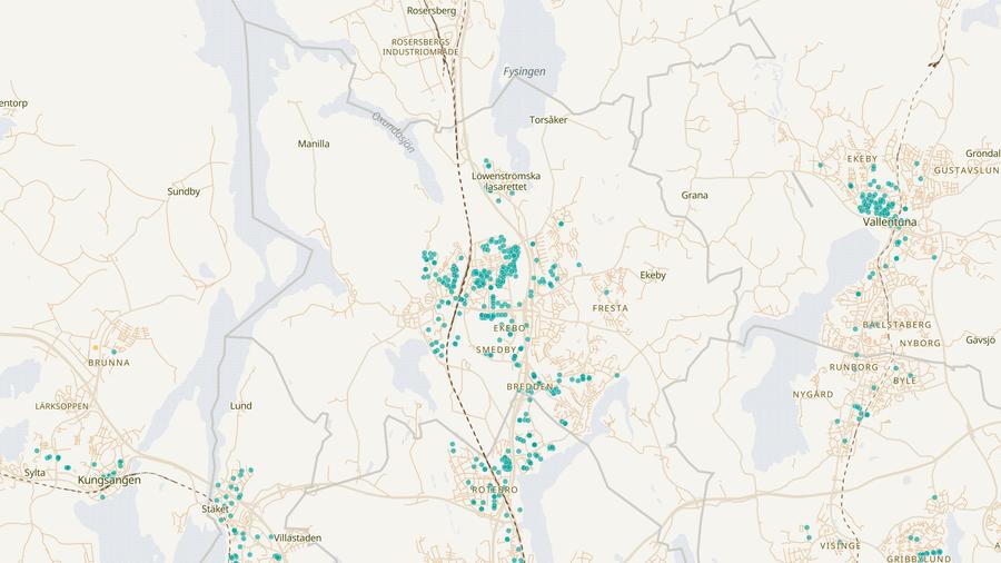 Punktkarta över skyddsrum