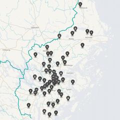 Punktkarta över olyckor i länet