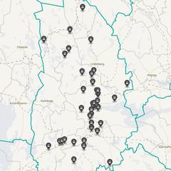 Punktkarta över olyckor i länet