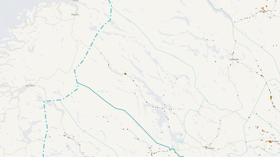 Viltolyckornas fördelning i Arjeplogs kommun