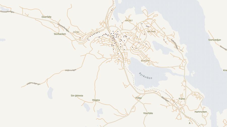 Punktkarta över skyddsrum