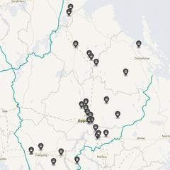 Punktkarta över olyckor i länet