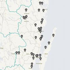 Punktkarta över olyckor i länet