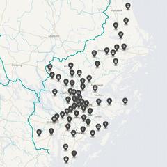 Punktkarta över olyckor i länet