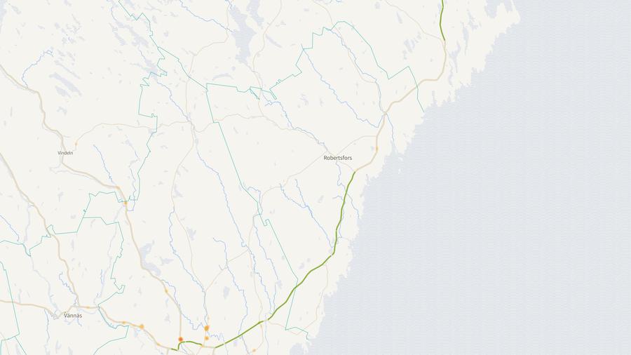 Viltolyckornas fördelning i Robertsfors kommun