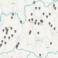 Punktkarta över olyckor i länet