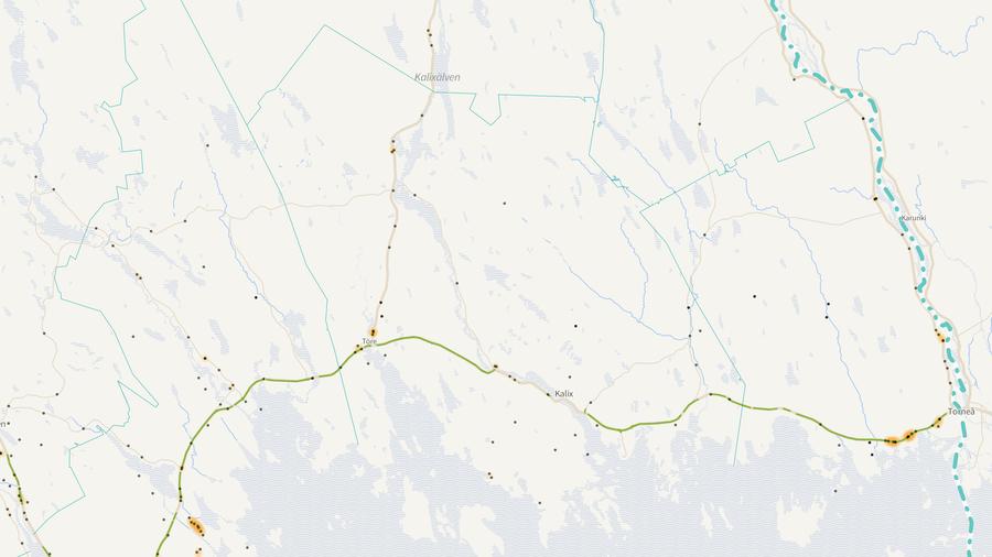 Viltolyckornas fördelning i Kalix kommun