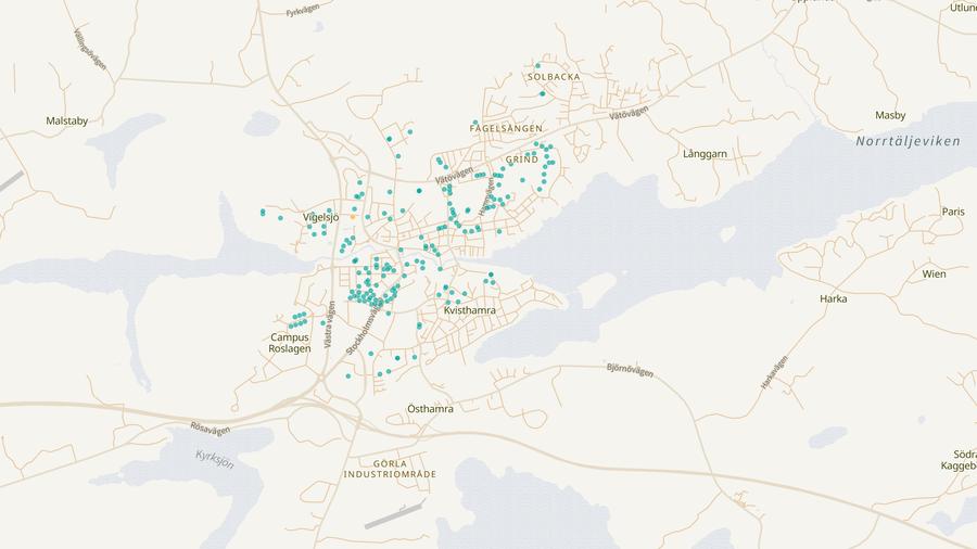 Punktkarta över skyddsrum
