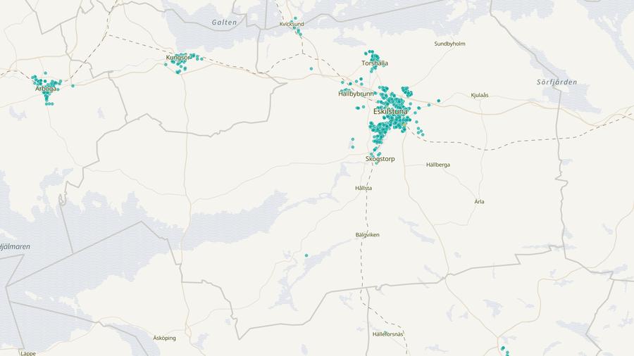 Punktkarta över skyddsrum