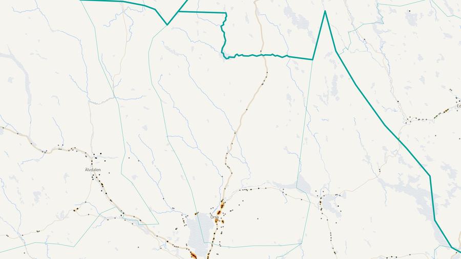 Viltolyckornas fördelning i Orsa kommun
