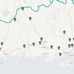 Punktkarta över olyckor i länet