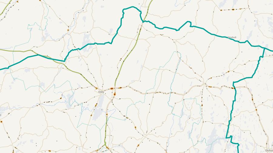 Viltolyckornas fördelning i Osby kommun