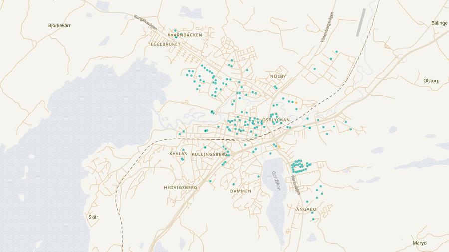 Punktkarta över skyddsrum