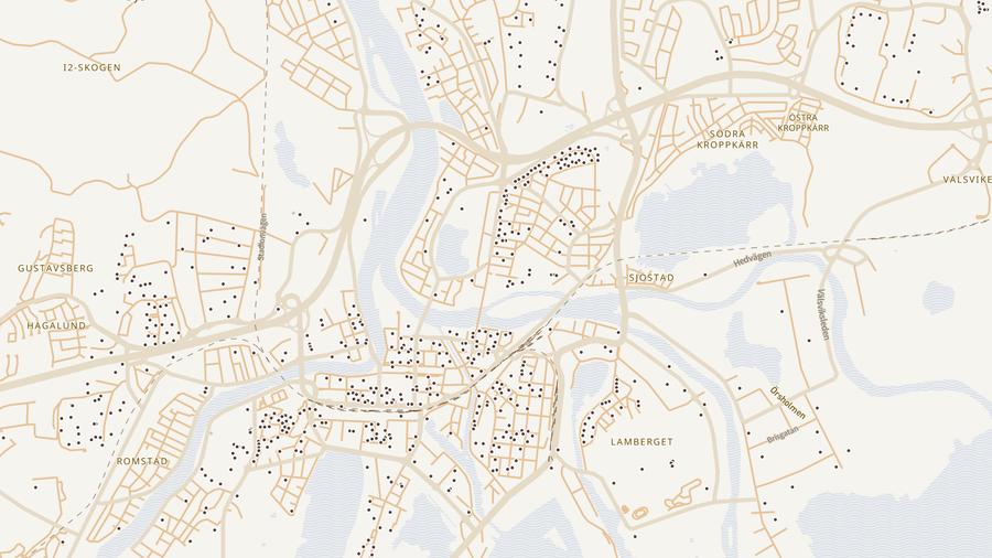 Punktkarta över skyddsrum