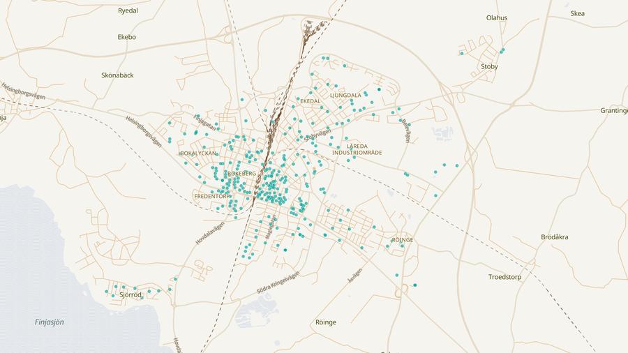 Punktkarta över skyddsrum