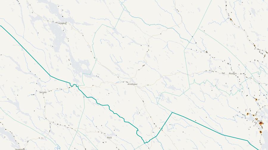 Viltolyckornas fördelning i Arvidsjaurs kommun