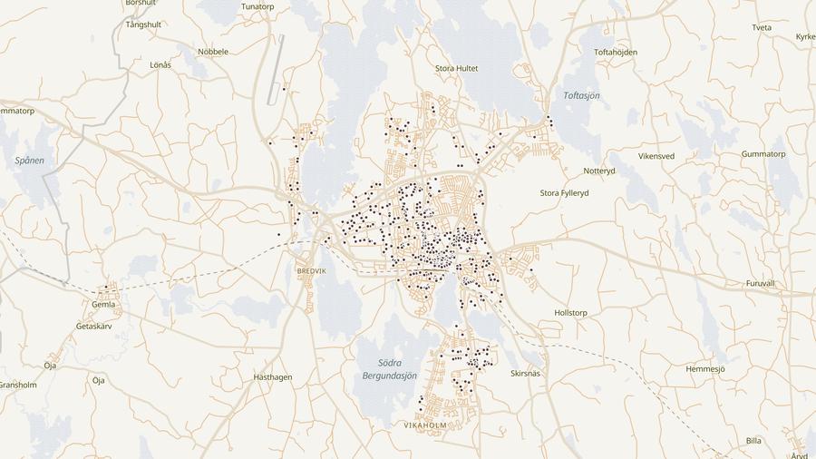 Punktkarta över skyddsrum