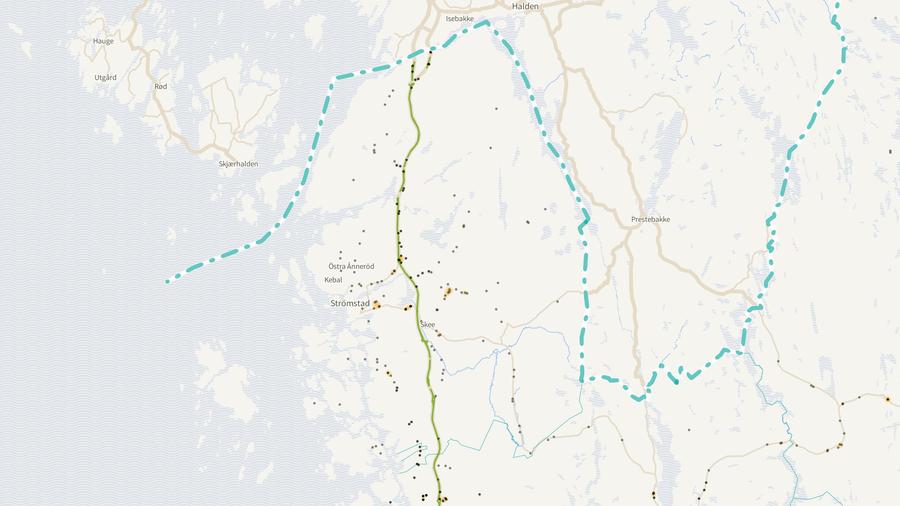 Viltolyckornas fördelning i Strömstads kommun