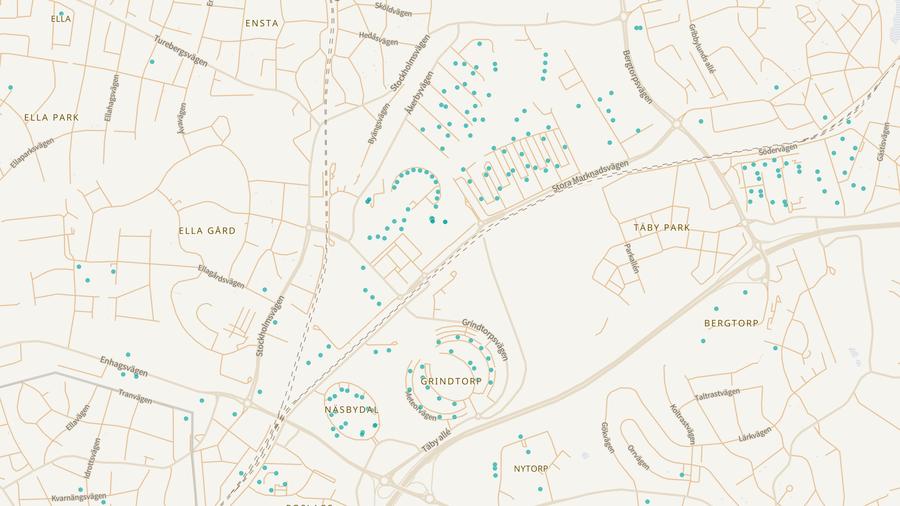 Punktkarta över skyddsrum