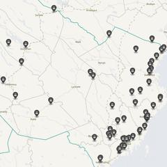 Punktkarta över olyckor i länet
