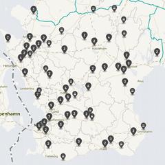 Punktkarta över olyckor i länet