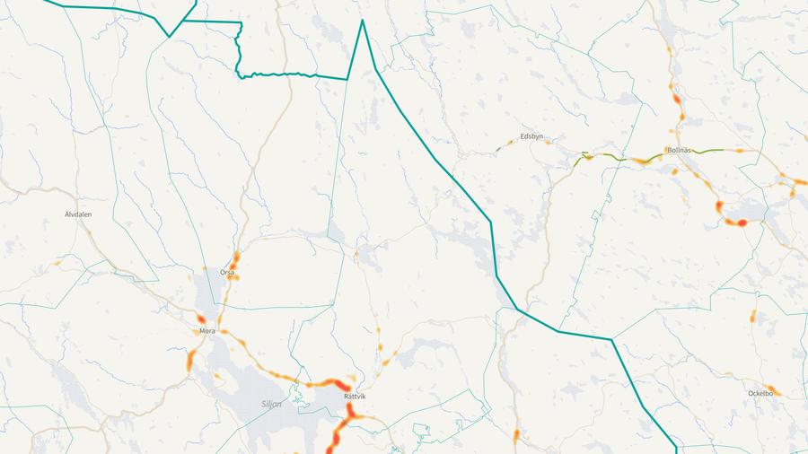 Viltolyckornas fördelning i Rättviks kommun