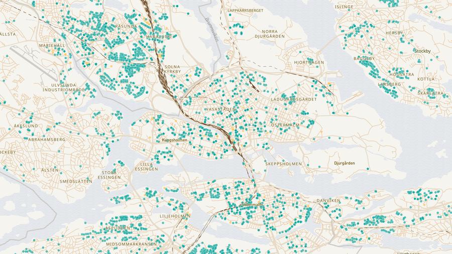 Punktkarta över skyddsrum
