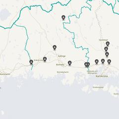 Punktkarta över olyckor i länet