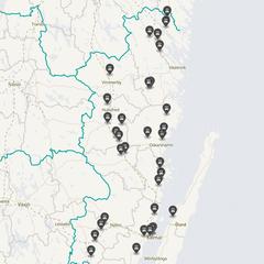 Punktkarta över olyckor i länet