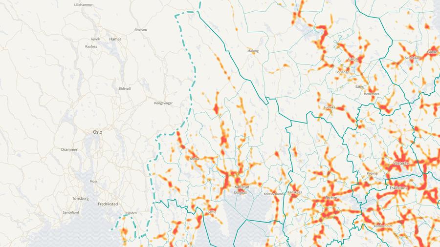 Viltolyckornas fördelning i Värmlands län