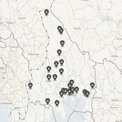 Punktkarta över olyckor i länet