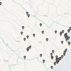 Punktkarta över olyckor i länet