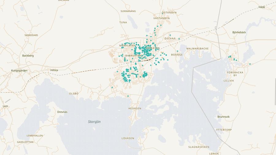 Punktkarta över skyddsrum