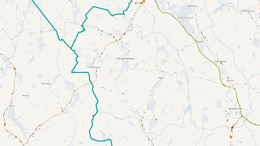 Viltolyckornas fördelning i Skinnskattebergs kommun