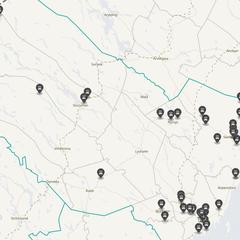 Punktkarta över olyckor i länet