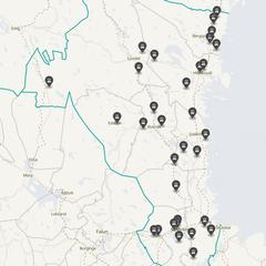 Punktkarta över olyckor i länet