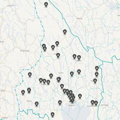 Punktkarta över olyckor i länet