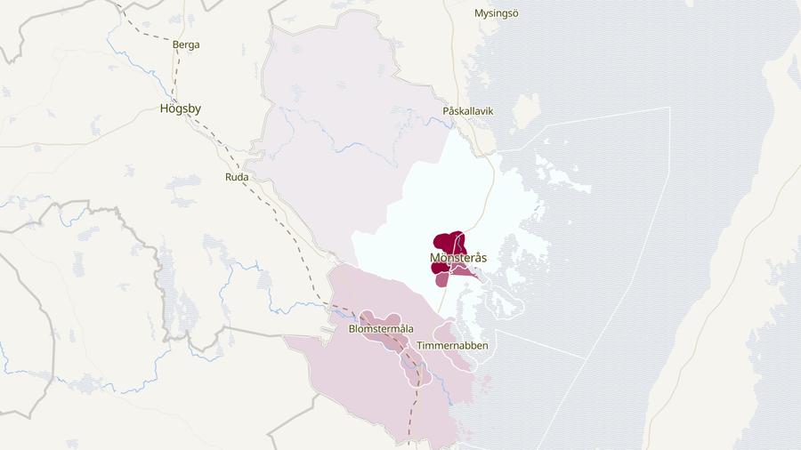 Karta över cykelstölder i Mönsterås kommun