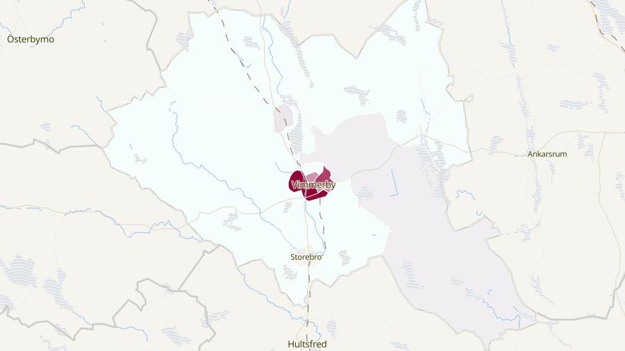 Karta över cykelstölder i Vimmerby kommun