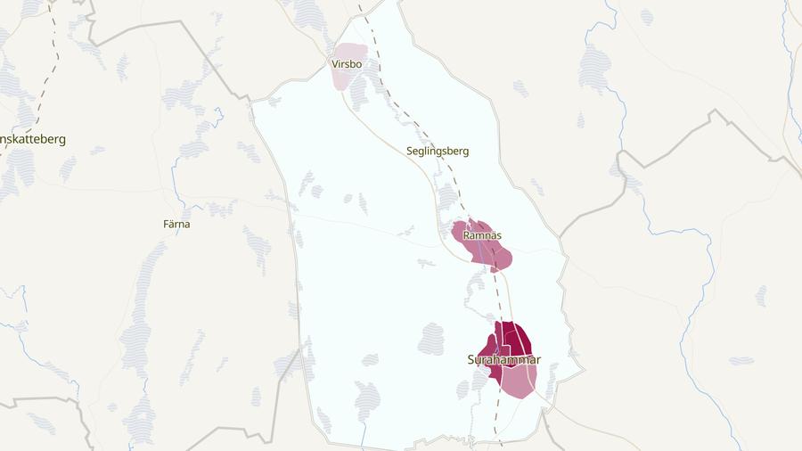 Karta över cykelstölder i Surahammars kommun