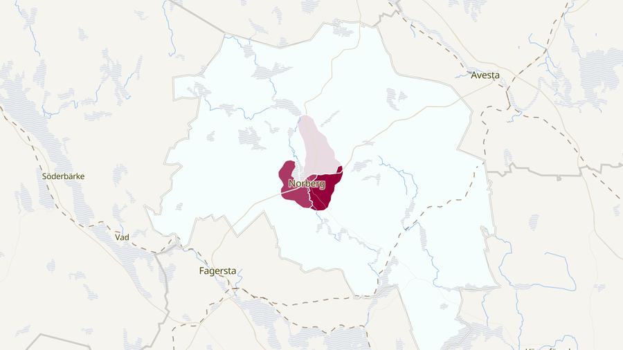 Karta över cykelstölder i Norbergs kommun
