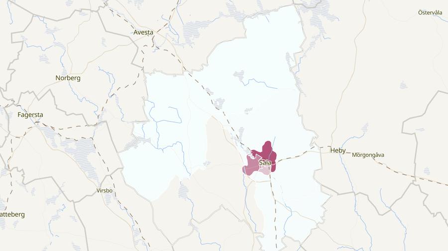 Karta över cykelstölder i Sala kommun