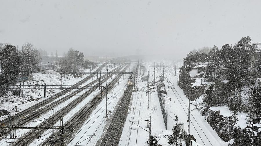 Tåg i snöyra