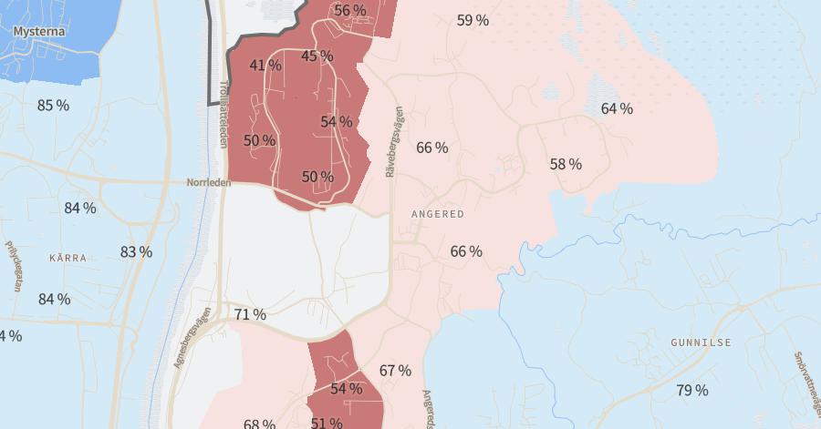 De minst vaccinerade områdena finns i storstäderna