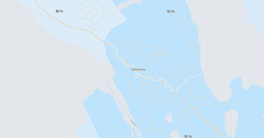 Karta över vaccintäckning i Vilhelmina